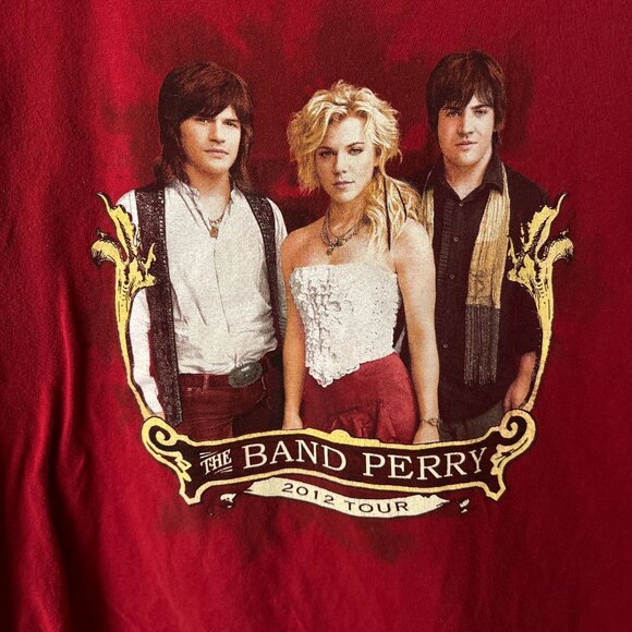 The Band Perry 2012 Graphic Tee Small Red Ringspun Cotton Unisex Fit - Picture 6 of 16
